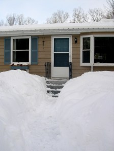snow in walkway