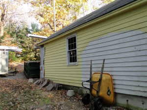 garage wall to be repaired