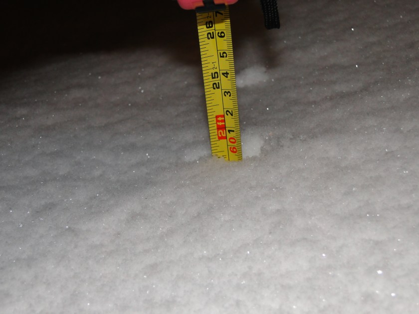 snowfall amount of two feet