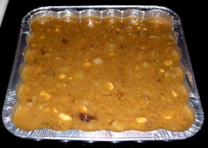 homemade suet in a foil pan