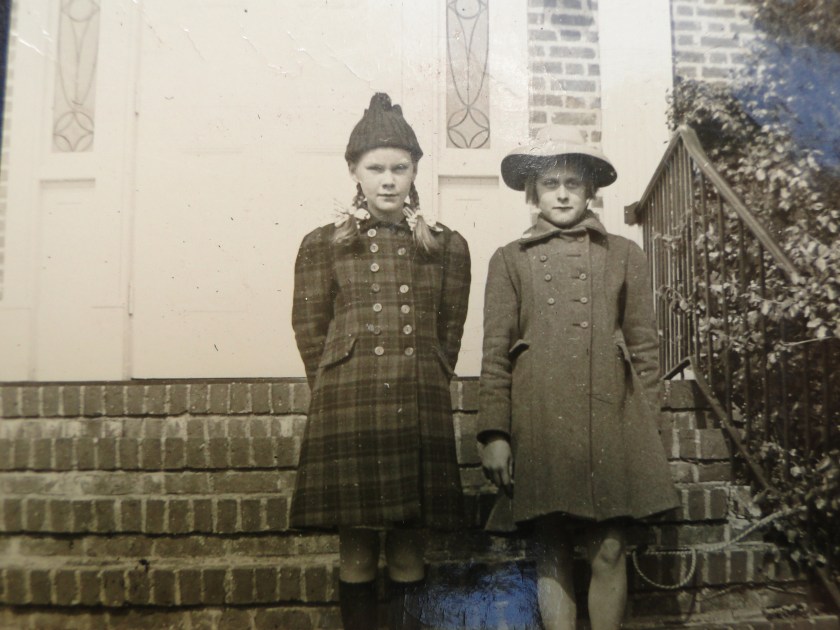 two girls in coats vintage