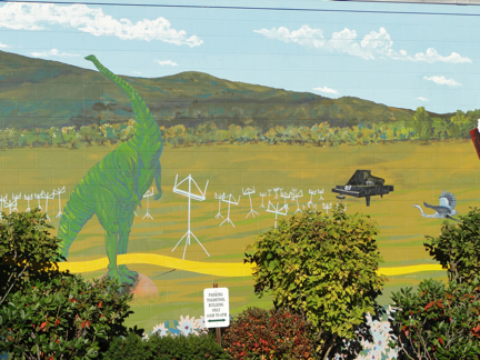 Mural on bookstore wall