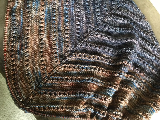 knitting a shawl