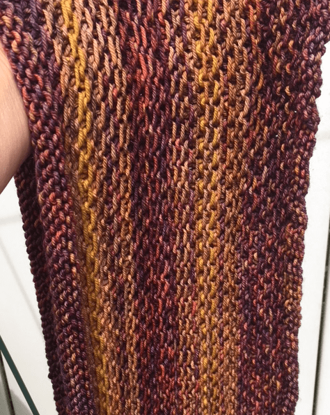 cowl in shades of brown and gold