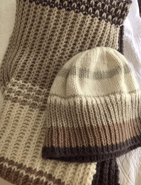 knit hat and scarf
