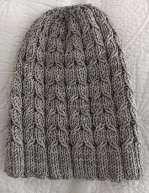 cable knit gray hat