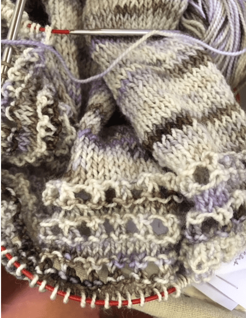 spindrift shawl edge with holes