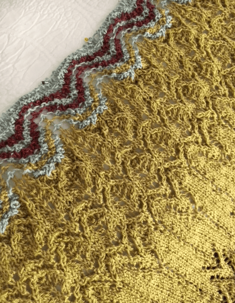 shawl knitting clue 3