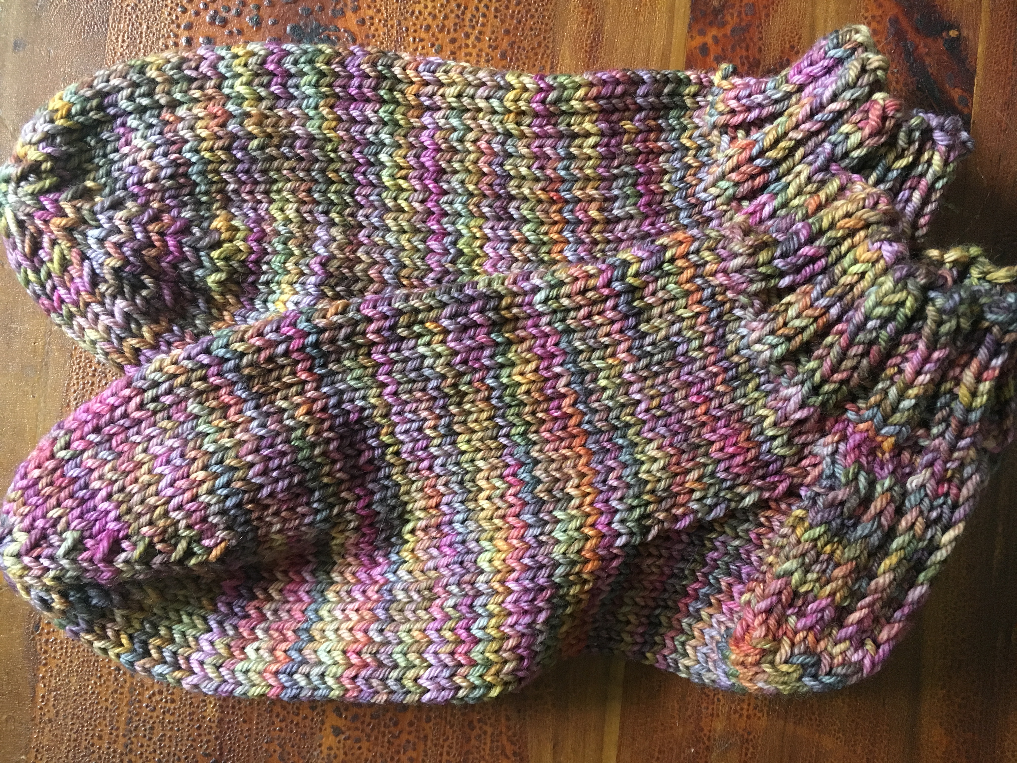 pair of hand-knit socks