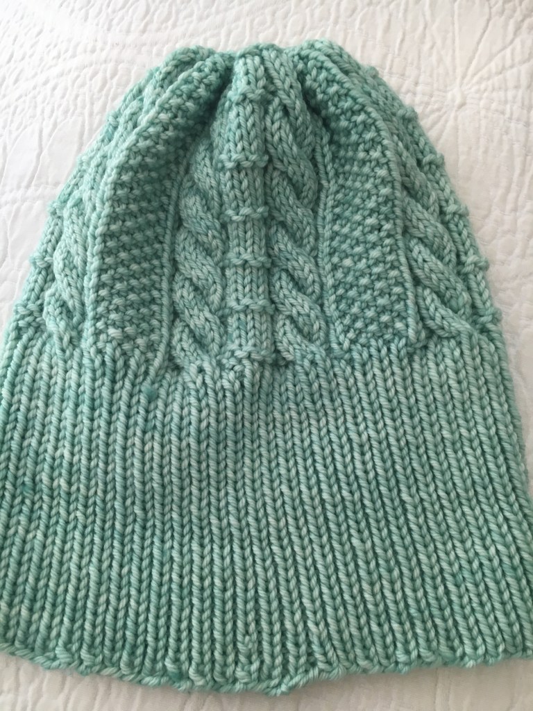Aran watch cap hat pattern