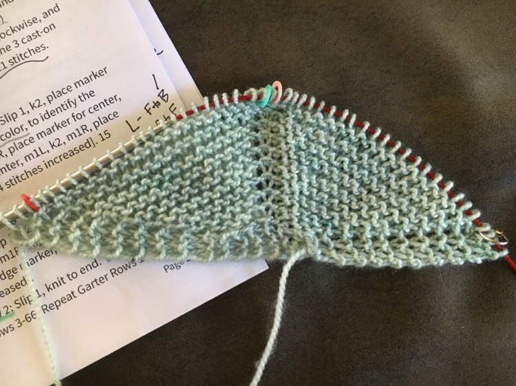 knitting the Bays Edge shawl