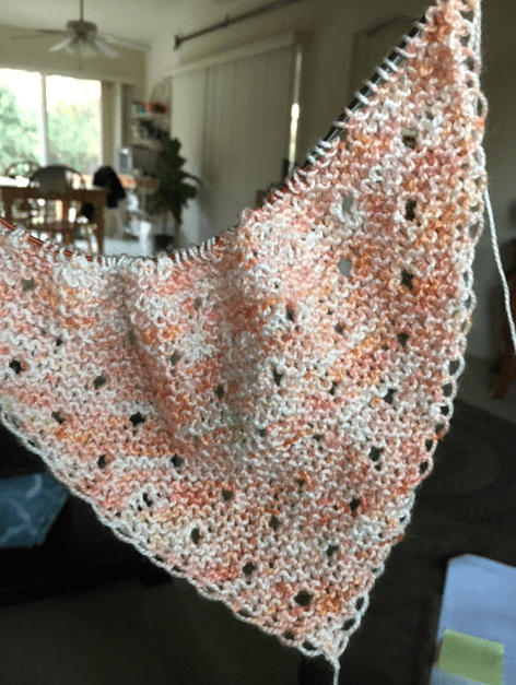 Dewdrop shawl knitting
