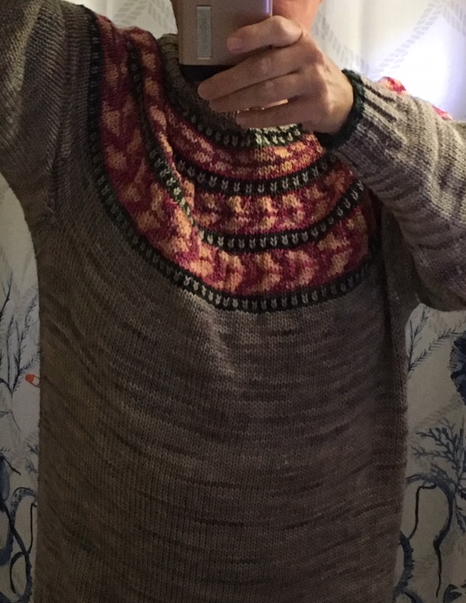 Wearing my sweater for a selfie