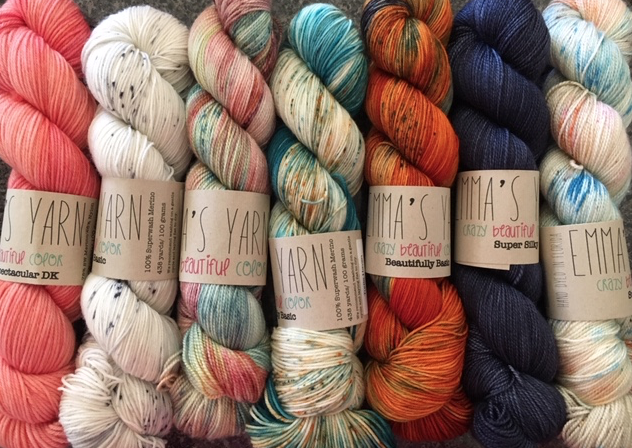 Sock yarn skeins