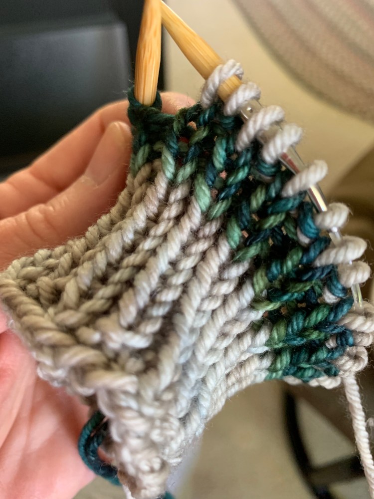 knitting mittens on 9 inch circular needle