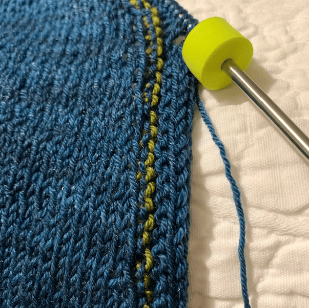 bind off along front