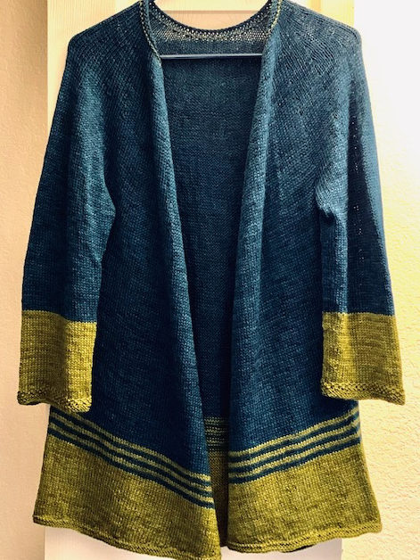 long-sleeve hand-knit sweater