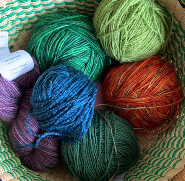 yarn balls for Moon Sisters shawl
