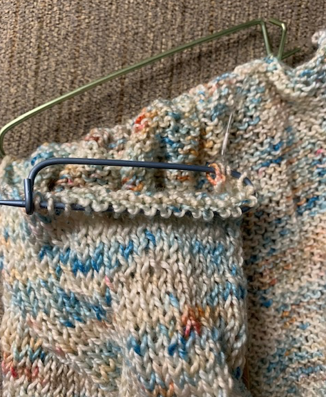 Knitting stitches on hold