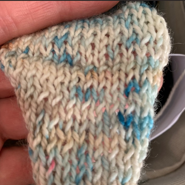 Shoulder seam in kitchener stitch
