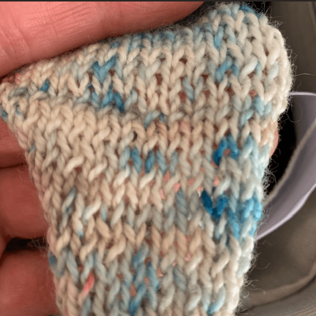 Shoulder seam in kitchener stitch