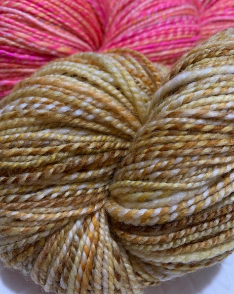 Tan "Toasted Coconut" handspun yarn