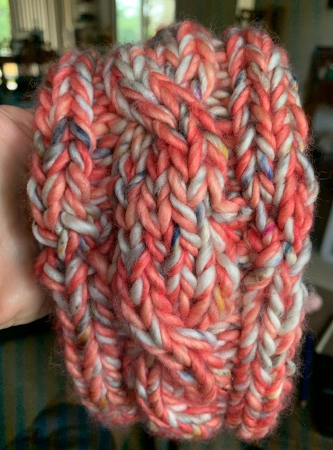 Double yarn knitted bulky headband