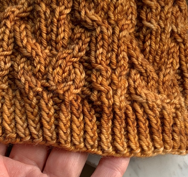 cable hat knitting