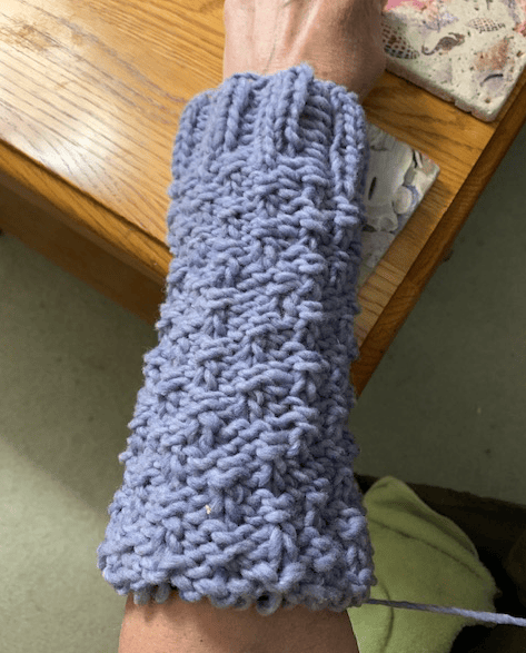 trying on the Oxbow sleeve as I go