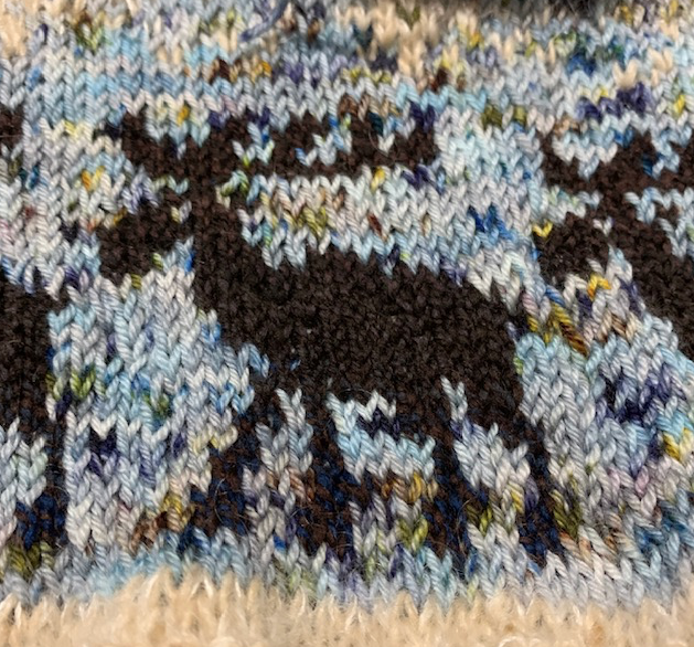 Moose colorwork knitting