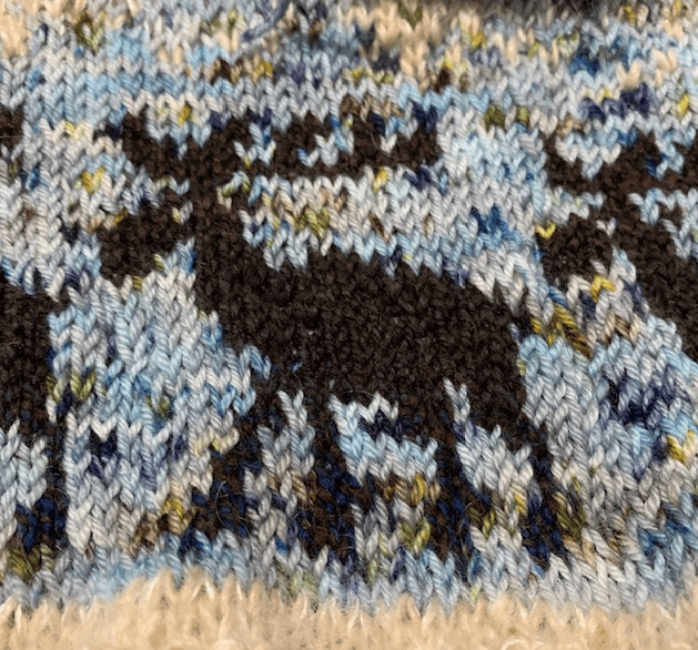 Moose colorwork knitting