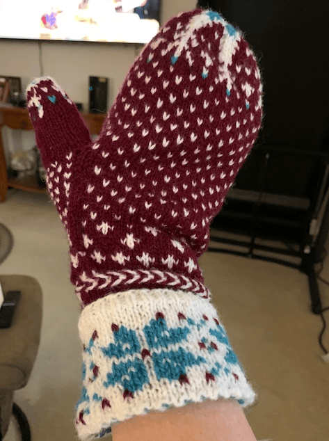 Colorwork mitten knitting