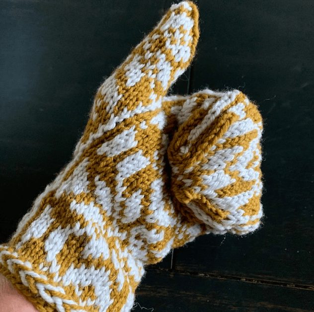 Thumbs up for knitting the Glissade mitten pattern