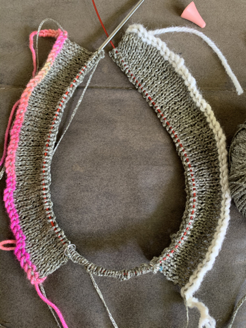 Over the Top Tee provisional cast-on and beginning the project