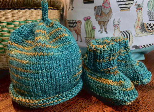baby booties and hat knitting projects
