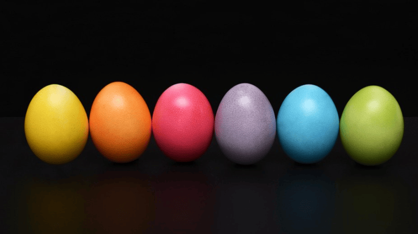 colored easter eggs