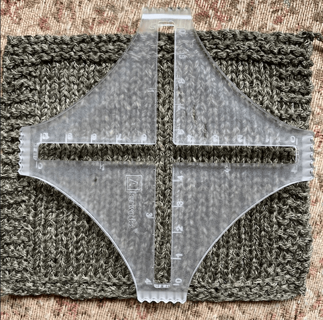 Gauge swatch after washing