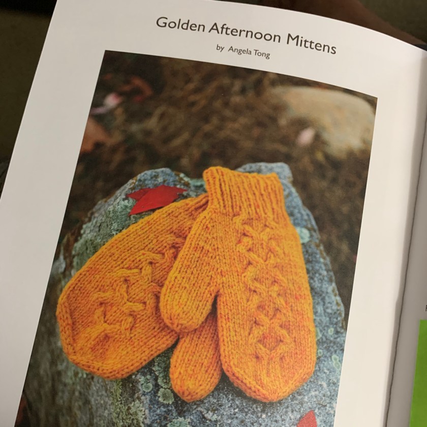 Golden Afternoon Mittens pattern page in By Hand book