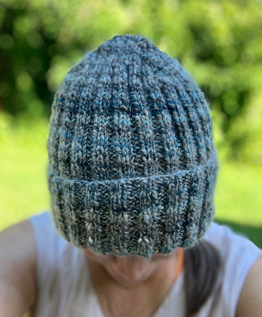 Bunny fur ribbed hat