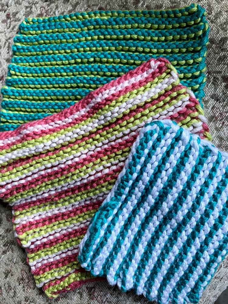 Dishcloths knit with Key West Karibbean Kotton
