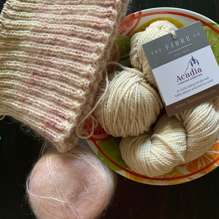 Knitting the Skiff Watchcap brim with two yarns