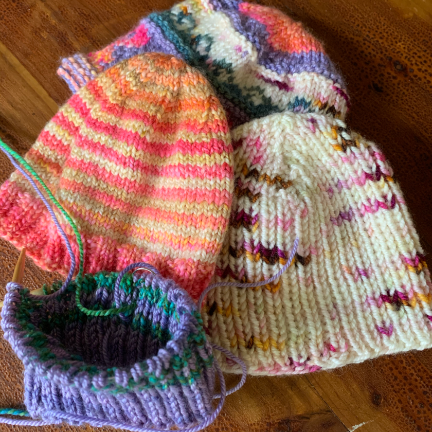 knitting baby hats