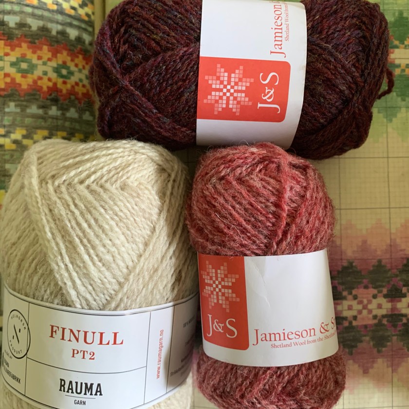 Rauma Finull and Jamieson and Smith wool yarn