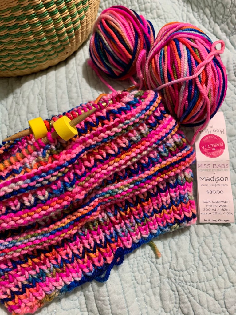 Colorado Chic hat pattern in Miss Babs yarn