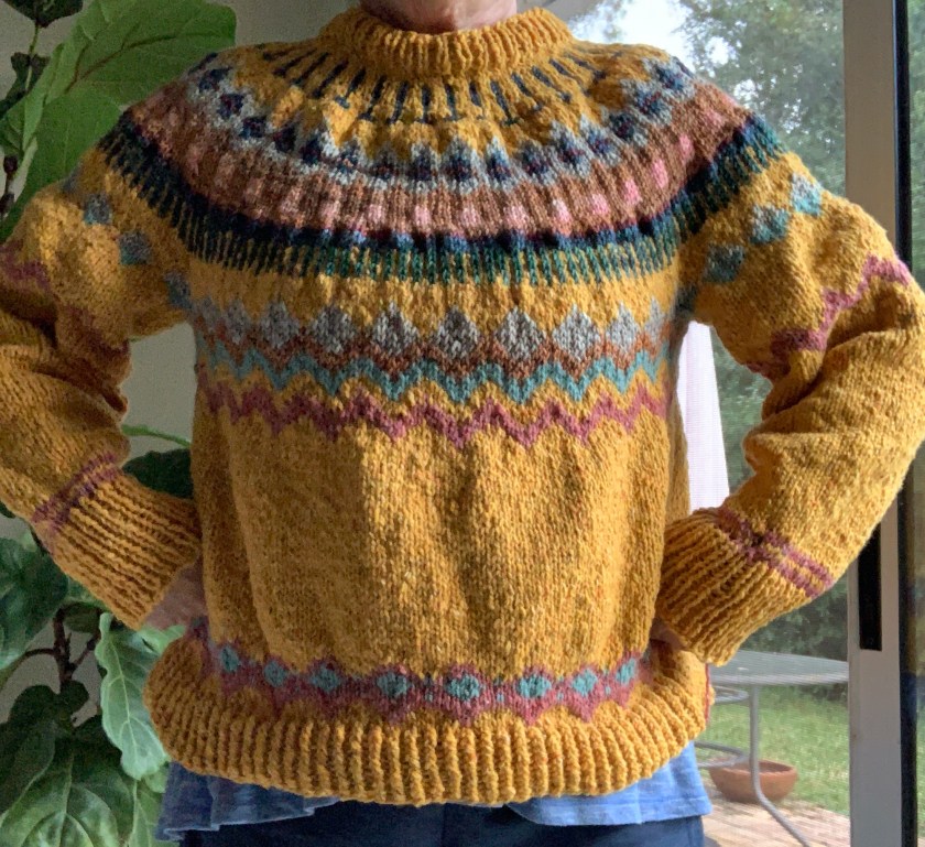 Colorwork pullover sweater Marshland pattern