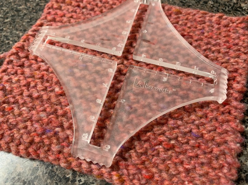 measuring gauge for knitting pattern