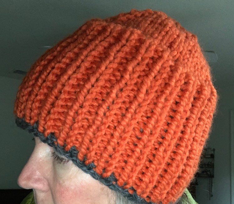 Orange knit hat
