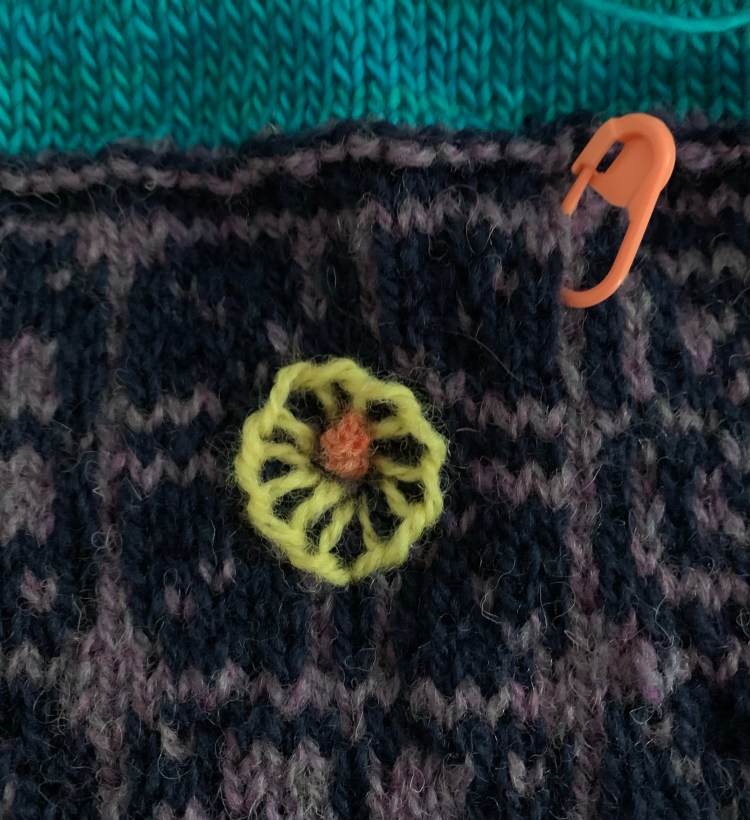 Blanket stitch yellow flower