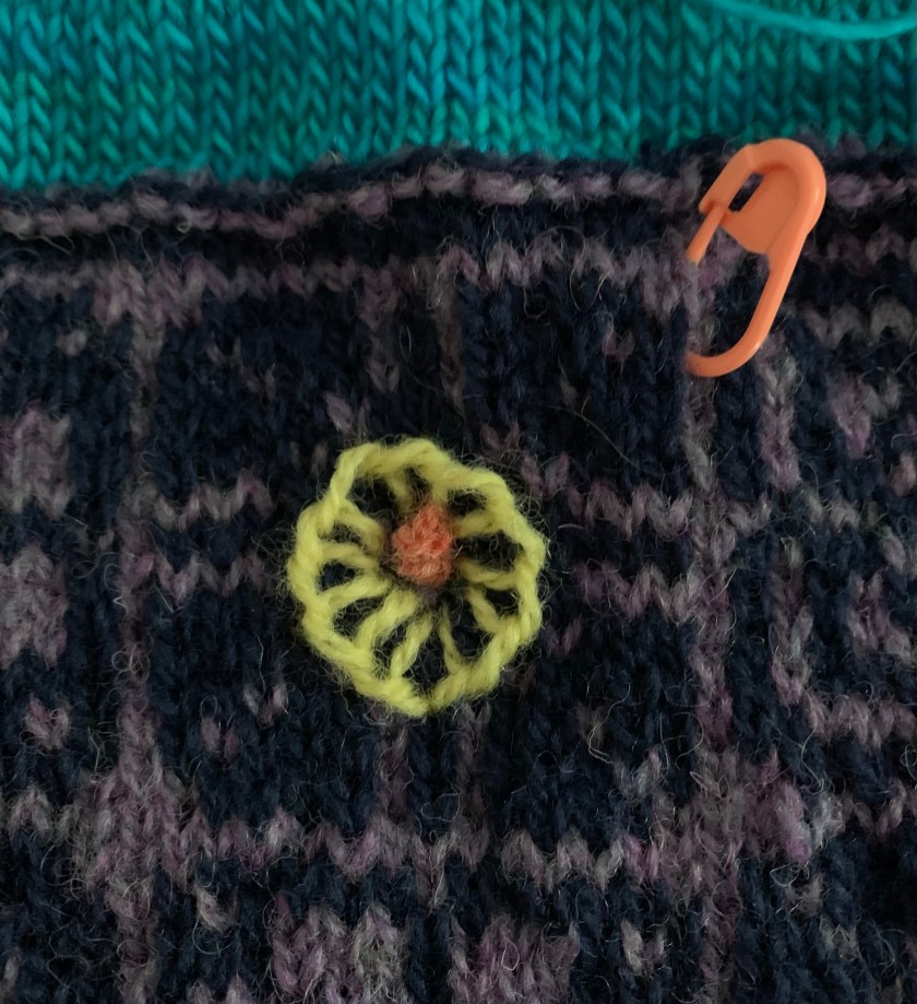 Blanket stitch yellow flower