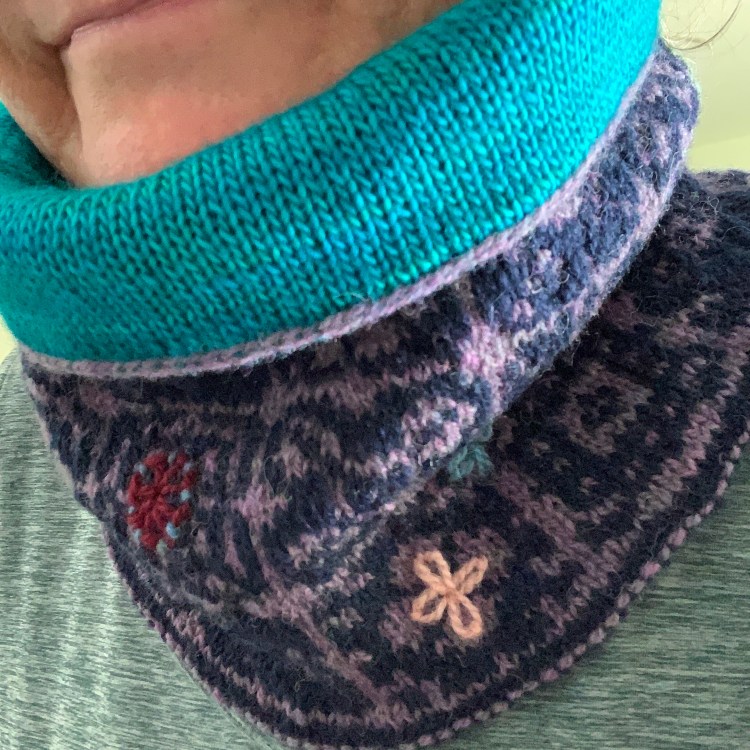 lined wool cowl Keramos knitting